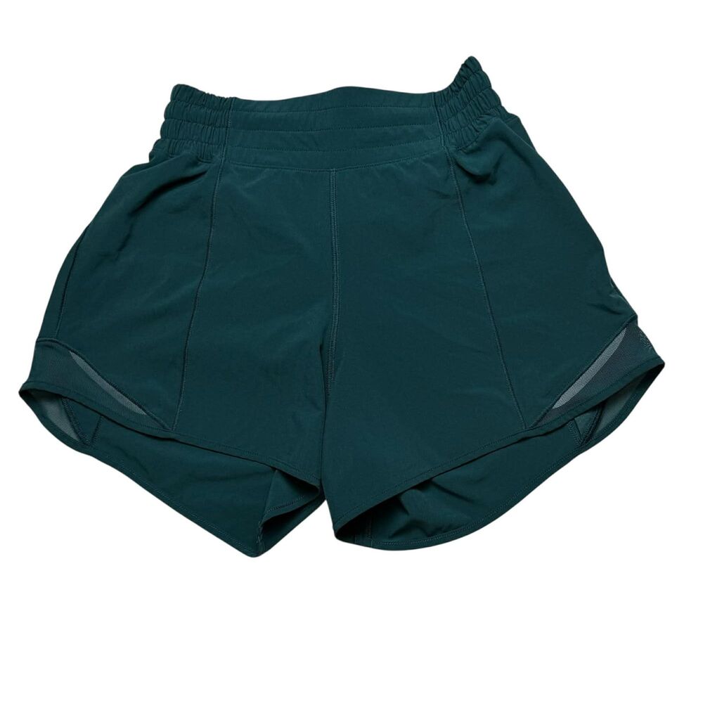 Lululemon Hotty Hot High-Rise Lined Short 4" Storm Teal - Picture 2 of 8
